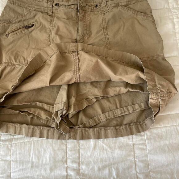 White Stag khaki mini skort skirt sz 8 pockets zipper preppy academia neutral - Picture 4 of 4